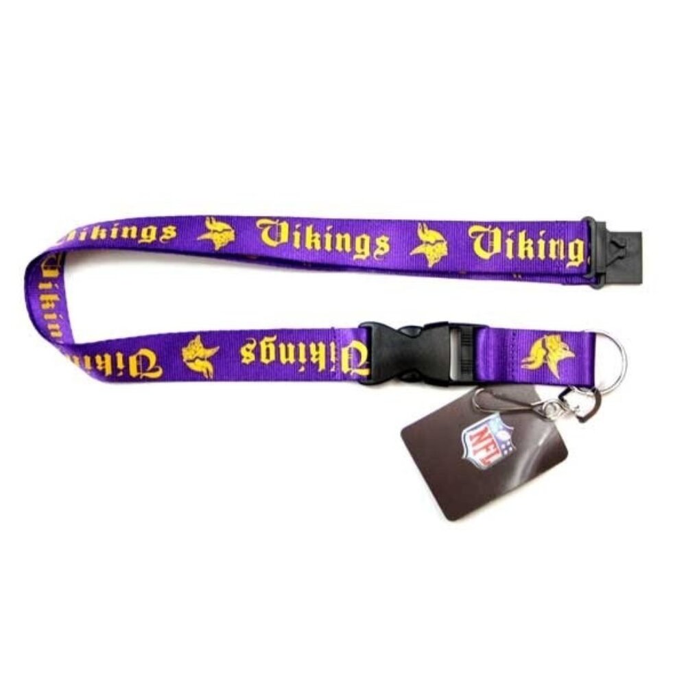 Minnesota VIkings Lanyard Keychain 2-Sided Old English Font Design NFL Licensed